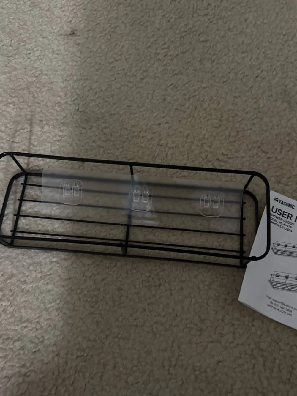 Amazon Black Metal Adhesive Shower Shelf Rack